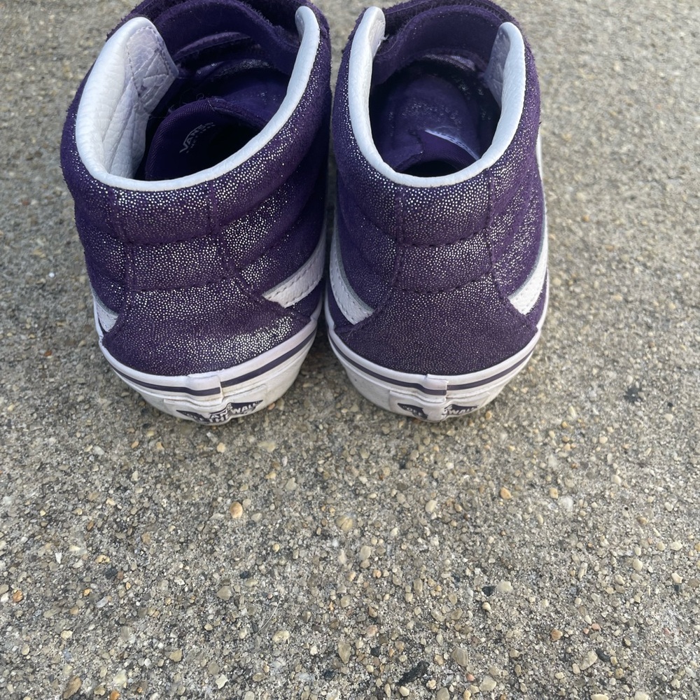 Vans Kids Purple Glitter Shoes - Picture 4 of 5